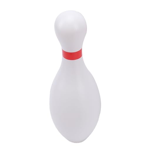 Kids Bowling Set, 10 White Plastic Pins with 2 Lightweight Balls for Indoor Outdoor Family Games