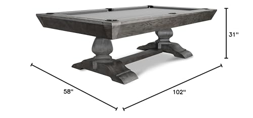 Nixon Billiards - Birdy Slate Billiard Pool Table- Grayson Grey - 7ft and 8ft - Whiteglove - size: 8FT WG installation (No), style: Club master II