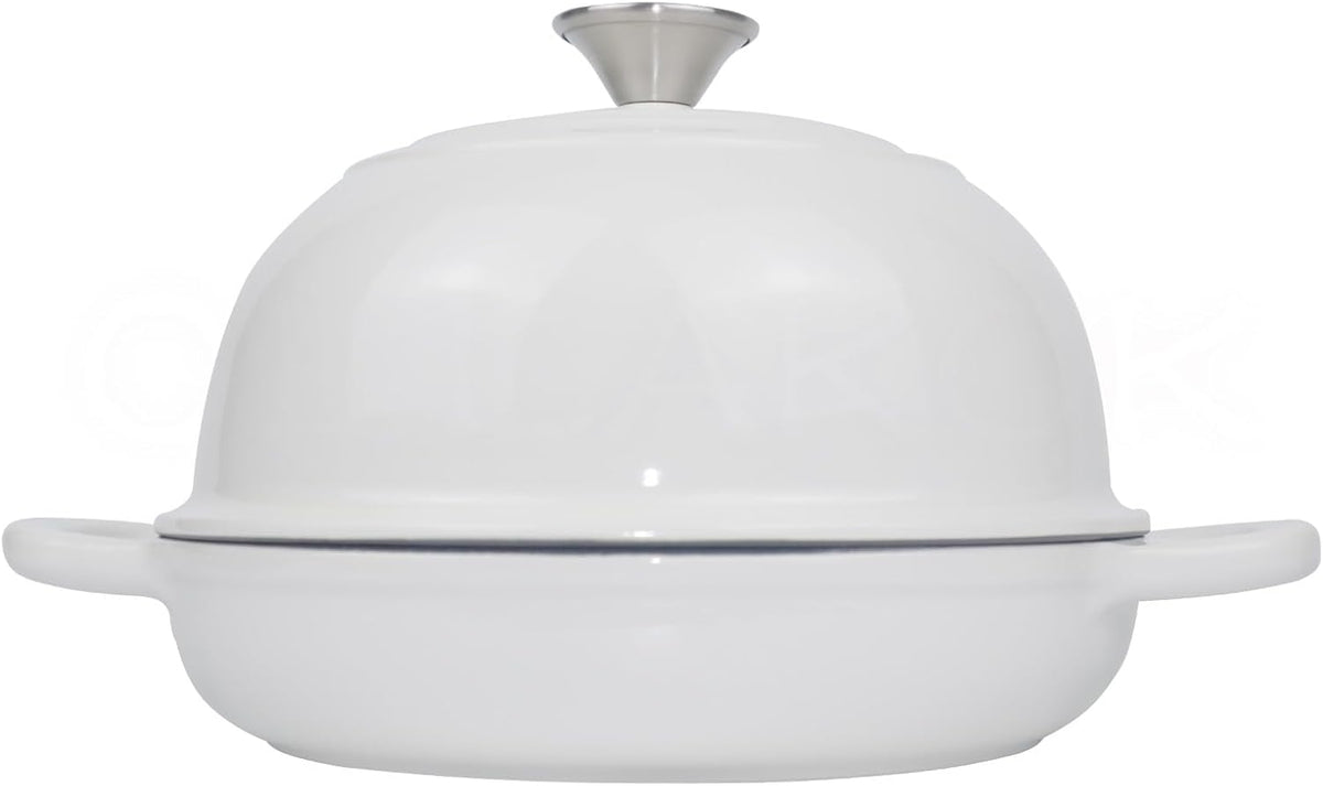 Dutch Oven for Bread Baking Bread Oven for Sourdough Bread Baking, Enameled Cast Iron Dutch Oven Pot with Lid 5 qt Cast Iron Bread Pan, White
