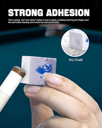 KONLLEN Magnetic Pool Chalk Holder and Nano Cue Chalk Set, Low-Dust Billiard Chalk Combo with Quick One-Hand Access for Better Grip and Control - color: White-2 piece