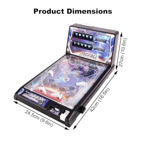 Puzzle Pinball Game, Electronic Tabletop Pinball Machine, Pinball Ball Shooting Game with Lights and Sounds, LED Digital Scoreboard Ideal Gift for Birthdays and Christmas
