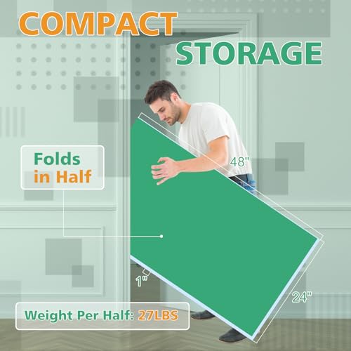 8ft Green Mid Size Ping Pong Conversion Top Foldable Portable Table Tennis Table Top for Indoor Games