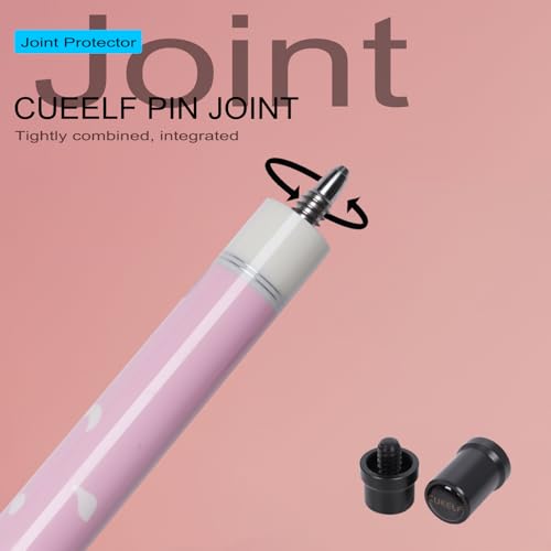 CUEELF Pink Pool Cue Stick 58inches Canadian Maple Billiard Cue Sticks Professional Pool Stick Gifts for Women and Ladies - color: Pink, size: 21 oz