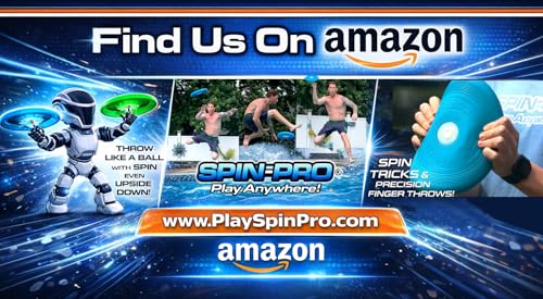 Beach & Pool Sports Disc. Throw with Precision! Spin Tricks! Soft and Durable, Waterproof, Floats, Play Anywhere! Spin & Splash Grip - Spin Zones - That's a Disc! Upgrade Your Fun! - color: Blue