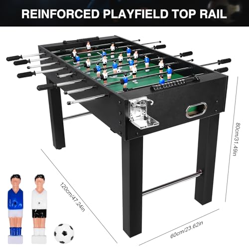 Foosball Table for Kids and Adults, Game Room Soccer Game Table w/Balls, Cup Holders, Ergonomic Handles,Wear Resist Heavy Duty Soccer Gaming Desk Reusable for Friends and Family Playing
