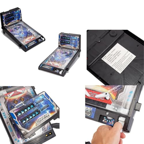 Pinball Machine Tabletop, Portable Pinball Machines for 4+ Year Old Boys and Girls, Electronic Pinball Game Toys with Light and Sound Effects, Digital-Counter, Birthday Party Gift