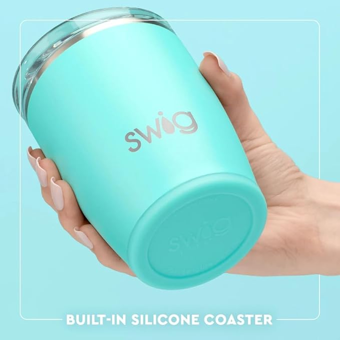 Swig Life 12oz Insulated Tumbler, Travel Coffee Tumbler with Lid, Cup Holder Friendly Travel Coffee Mug, Stainless Steel, 12 oz Reusable Insulated Coffee Mug (Saturdays in Fayetteville)