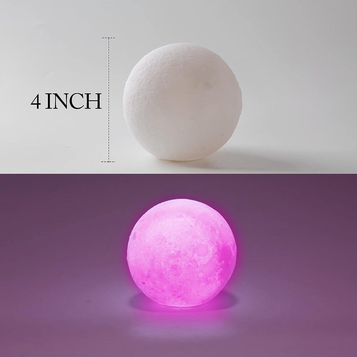 Cake Topper for Kids Astronaut Space Birthday Cake Decoration, 3D Soft Light Moon Outer Space Cake Topper for Party Supply, LED Moon Planet Birthday Cake Decoration (Pink)