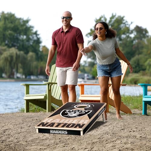 YouTheFan NFL 2' x 4' Slogan Series Professional Wood Cornhole Game - color: Las Vegas Raiders