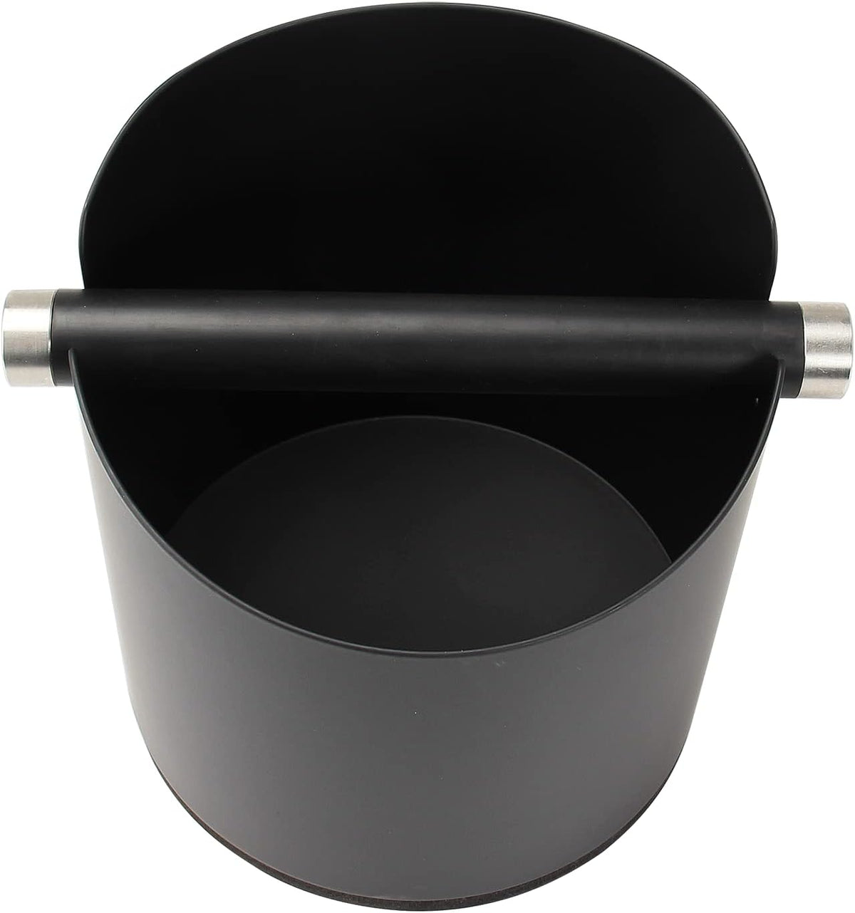 DIBTSA Large Size Coffee Knock Box, Espresso Knock Box Stainless Steel Espresso Machine Accessories with Removable Knock Bar and Non-Slip Base Coffee Grounds Container Bin (Black)