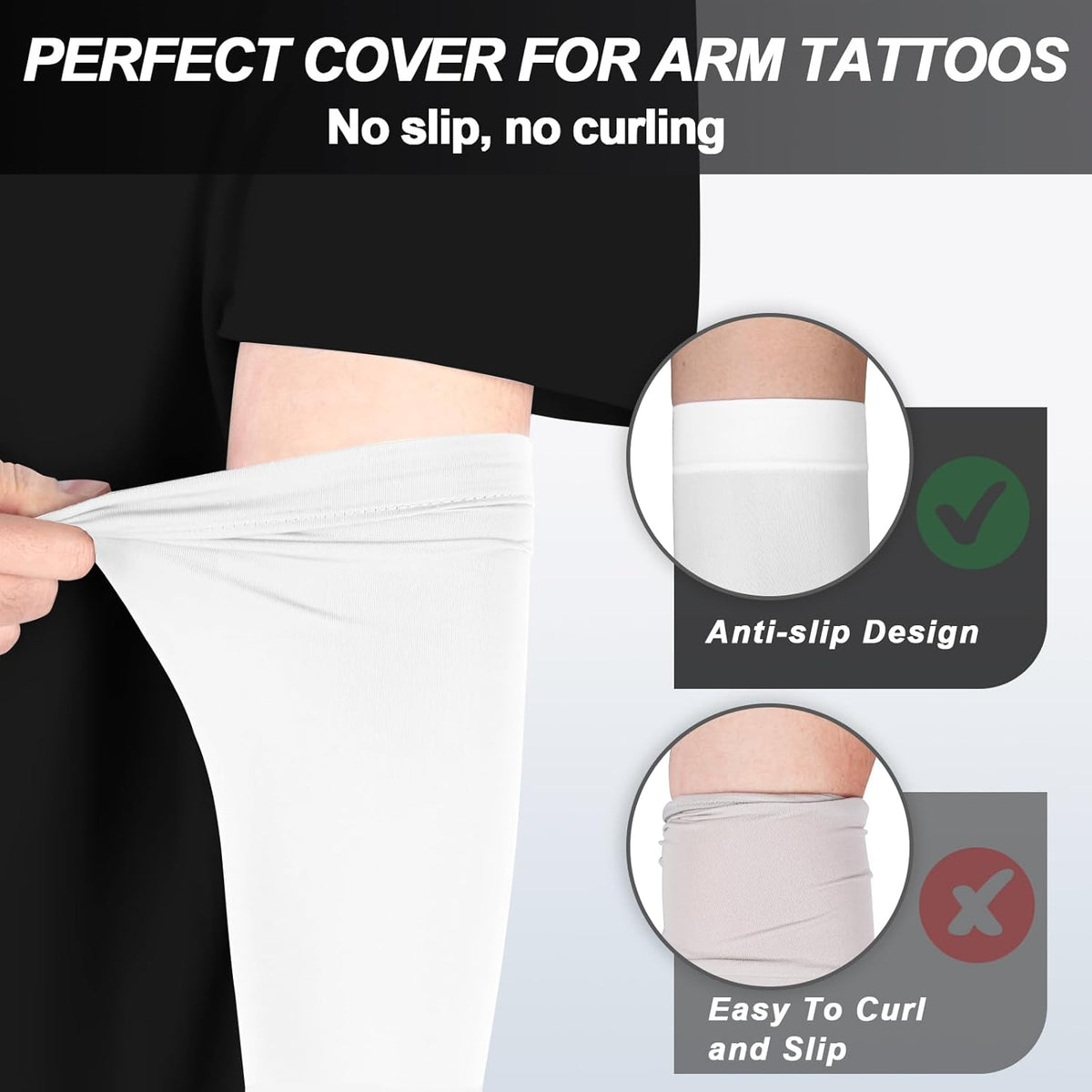 UV Sun Protection Arm Sleeves for Men Women, Cooling Sun Sleeves to Cover Arms Sports Compression Covers for Golf