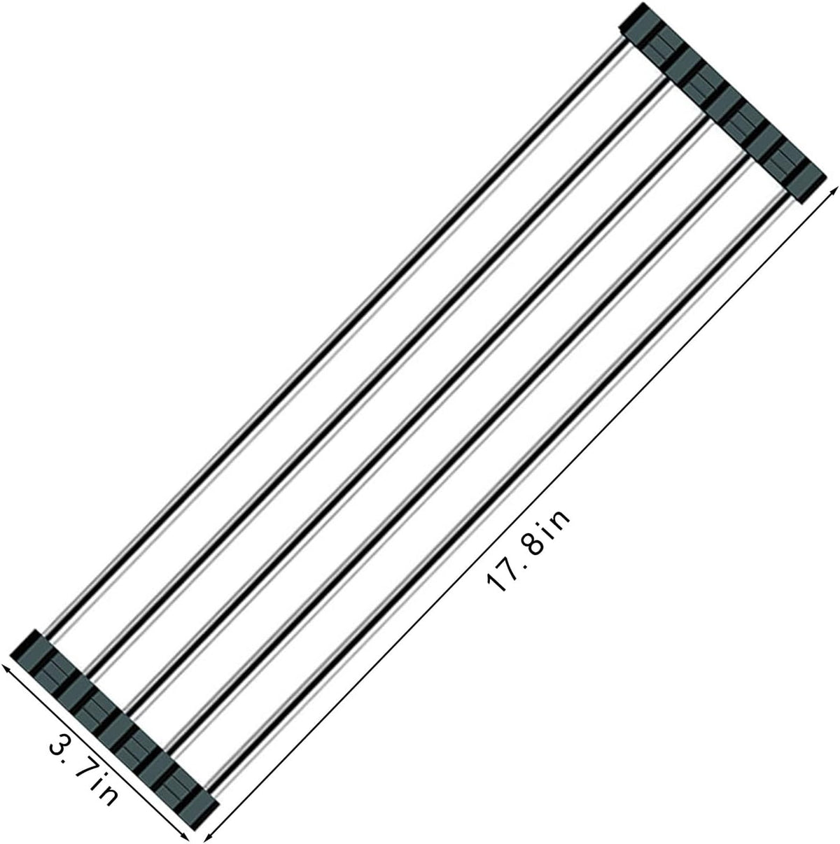 Ahyuan Roll up Dish Drying Rack Over The Sink Kitchen Roll up Sink Drying Rack Portable Dish Drainer Foldable Dish Drying Rack (Black, 17.8''X3.7'')