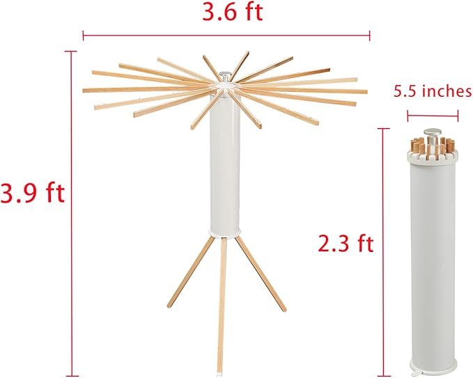 JOOM Tripod Clothes Drying Rack, Garment Rack Portable and Foldable Space Saving Laundry Drying Rack - Drying Rack Clothing Floor Folding Balcony Bedroom Household Wooden