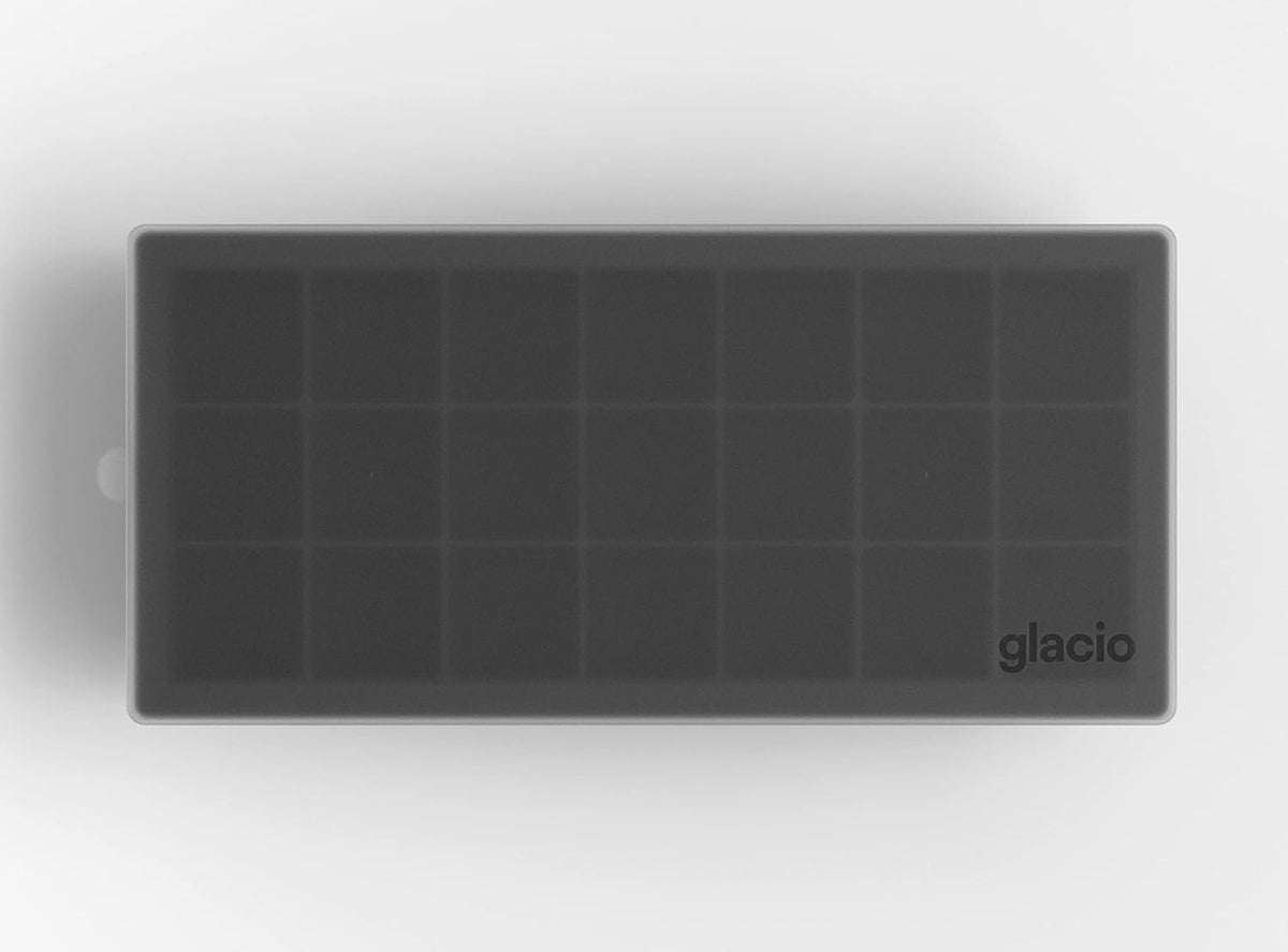 glacio Ice Cube Tray – Small Silicone Molds with Lids, BPA-Free and Flexible for Cocktails and Beverages – Set of 2