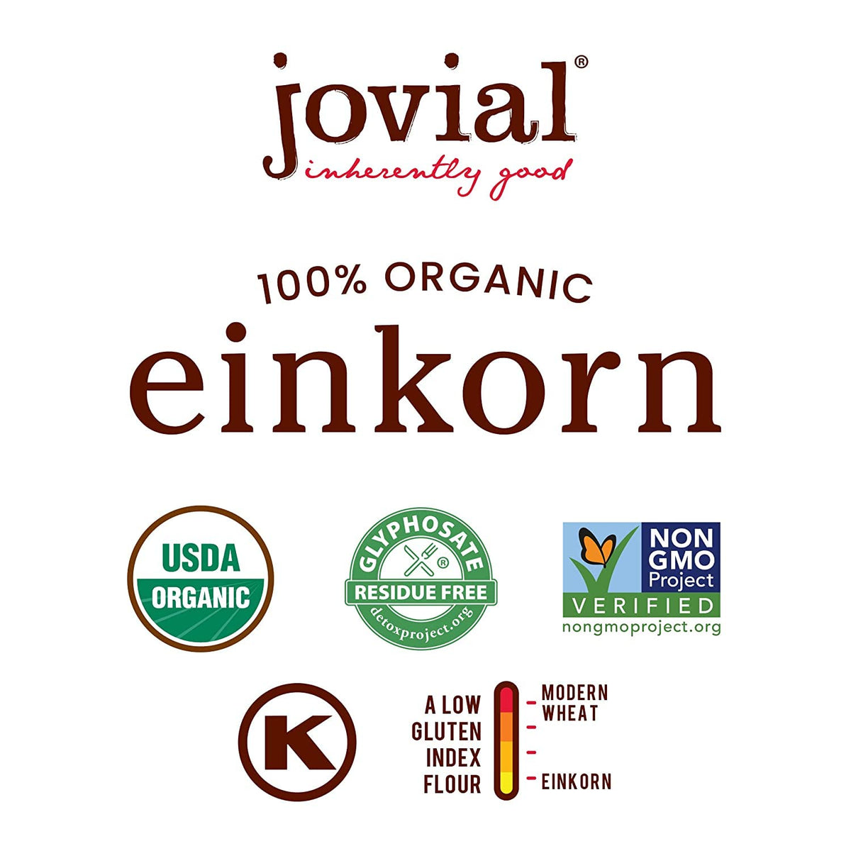 Jovial Organic Einkorn Unbleached All Purpose Flour - Bread Baking Flour for Sourdough, High Protein, Non-GMO, Organic Pizza & Pasta, European Italian, Glyphosate Free - 32 Oz, 2 Pack
