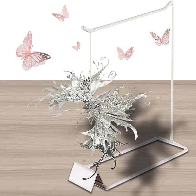 3D Metal Puzzles for Adults,Sliver Butterfly Model Design,Glitter Cute Insects Animals Puzzles Metal Building Kits,Brain Teaser DIY Creative Ornament Sets Need Assembly Home Decor (HD-2)