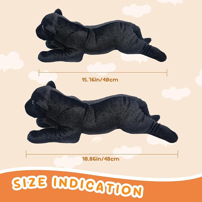 Black Panther Stuffed Animal 19" Jaguar Stuffed Animal Cute Black Panther Plush Realistic Jungle Stuffed Panther Toy Pillow Soft Plush Toy Birthday Gifts for Kids Boys
