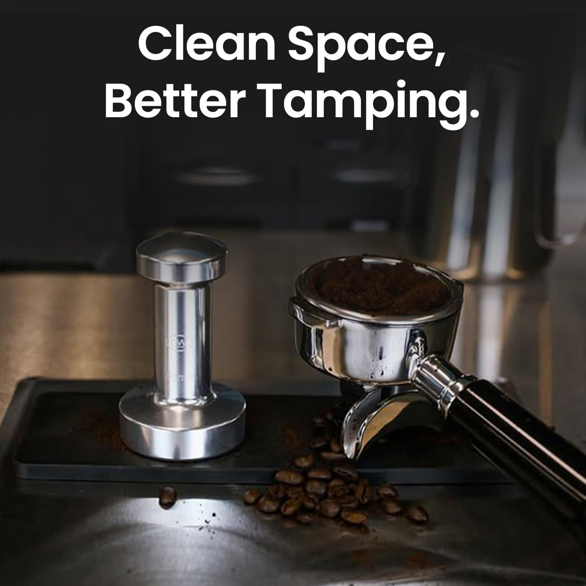 Rattleware Premium Black Espresso Tamping Mat 8.75" x 3" β Dense and Durable Non Slip Rubber β Heat Resistant Countertop Protection β Barista Coffee Station Essentials