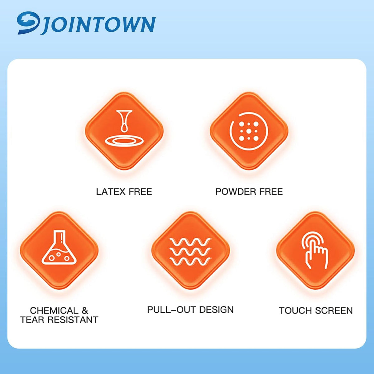 Jointown Basic Heavy Duty Nitrile Gloves, Mechanic Gloves 8 Mil Nitrile Disposable, with Raised Diamond Texture, Case of 1000, Orange, XLarge