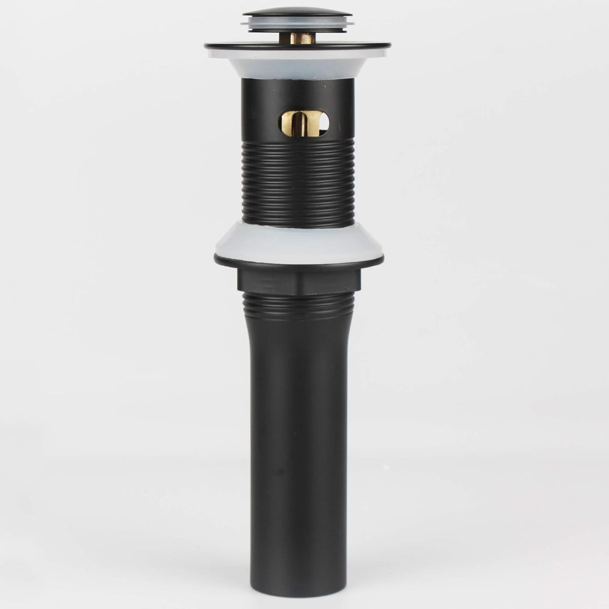 Detachable Basket Pop Up Drain Stopper with Overflow, Bathroom Lavatory Vanity Vessel Sink Drain, Black