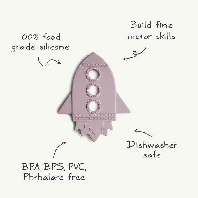 mushie Silicone Baby Teether Toy | Rocket (Cloud)