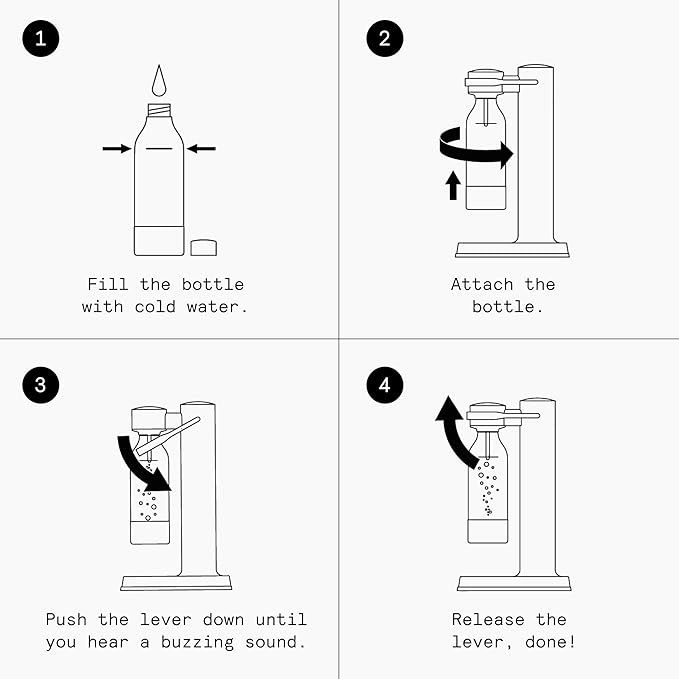 Aarke Carbonator lll with CO2 Cylinder, Sparkling & Carbonation Water Machine, Stainless Steel with PET BPA-Free Reusable Bottle Volume 1L/34 fl oz (Matte Grey)