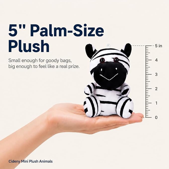 24 Pcs Small Stuffed Animals Bulk - 5 Inch Mini Plush Toys for Kids, Plush Keychain, Carnival Prizes, Claw Machine Prizes, Classroom Treasure Box, Pinata Stuffers, Baby Shower Decorations