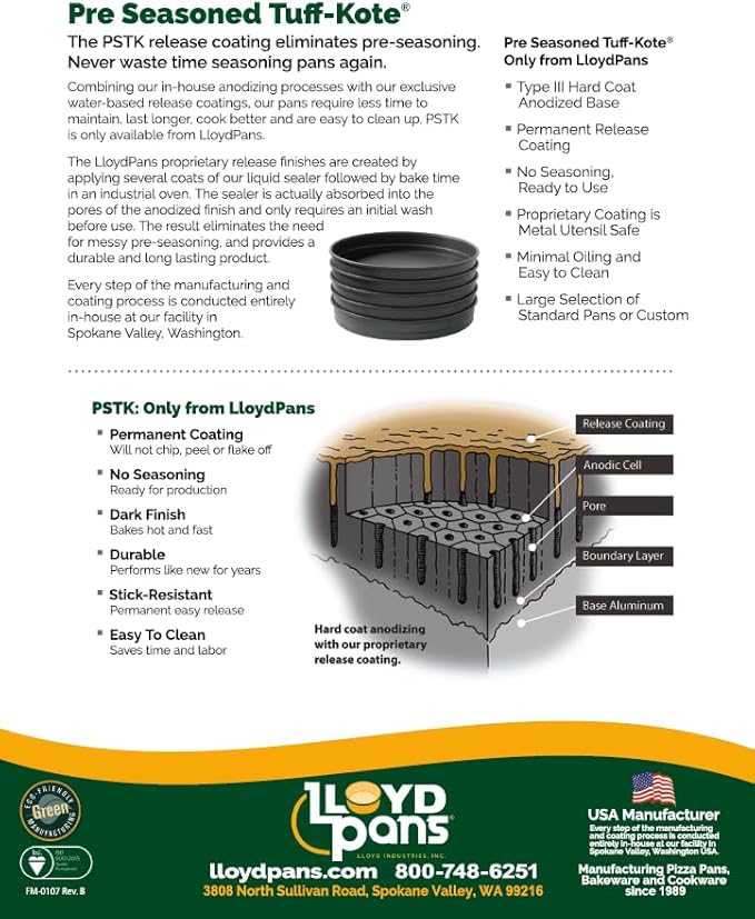 Lloyd Pans Straight Sided Pizza Pan 14 Inch by 1 Inch - PSTK