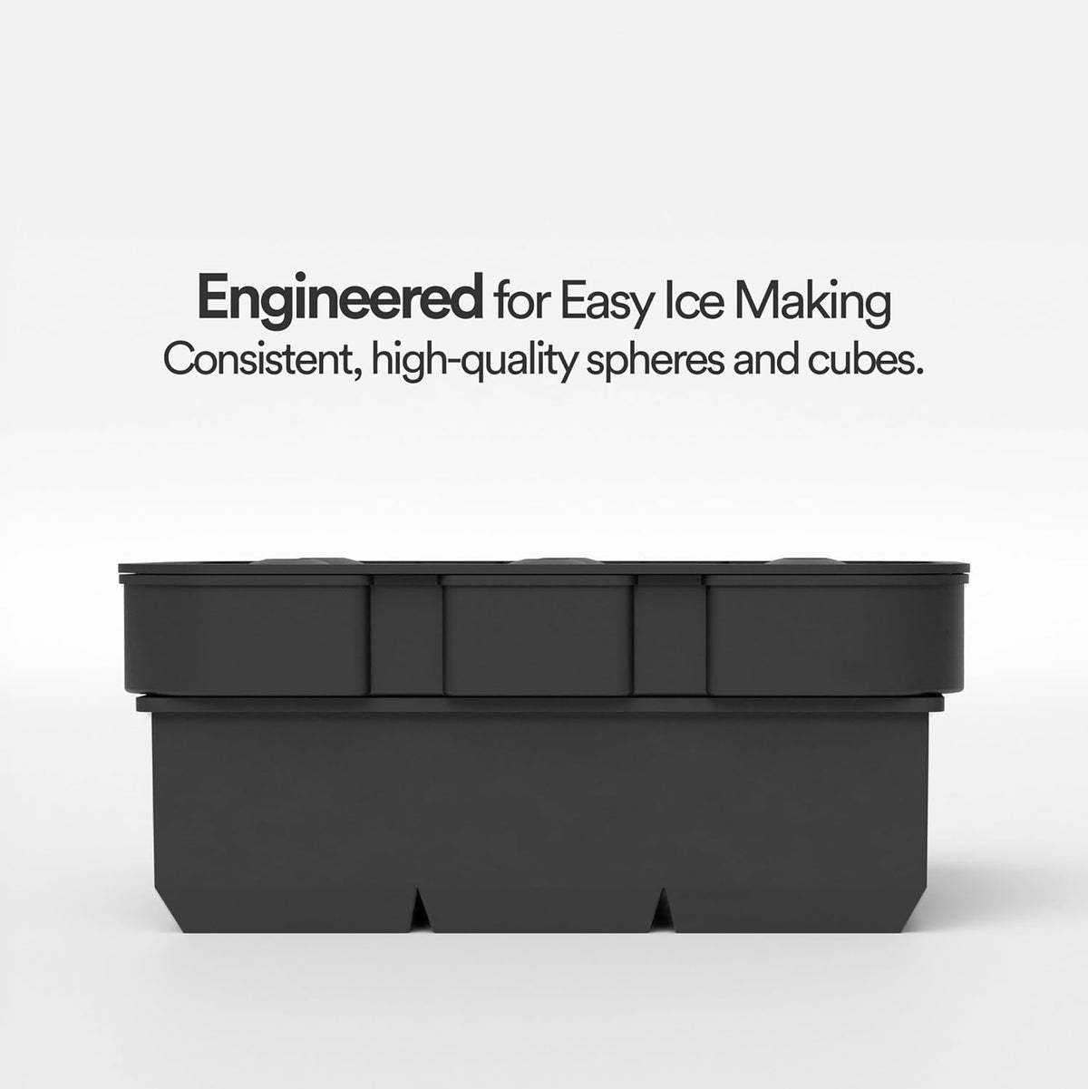glacio Silicone Ice Cube Trays โ Large Silicone Molds for 2-Inch Ice Cubes and Spheres Whiskey Ice Cube Trays with Lids for Cocktails & Bourbon โ Set of 2