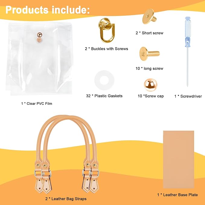 tusoo Clear TPU DIY Tote Bag Handbag Making Kit Handmade Gift Bags for Women, Handbag Tool Set Birthday Holiday Bag Making Kit (Clear-B)