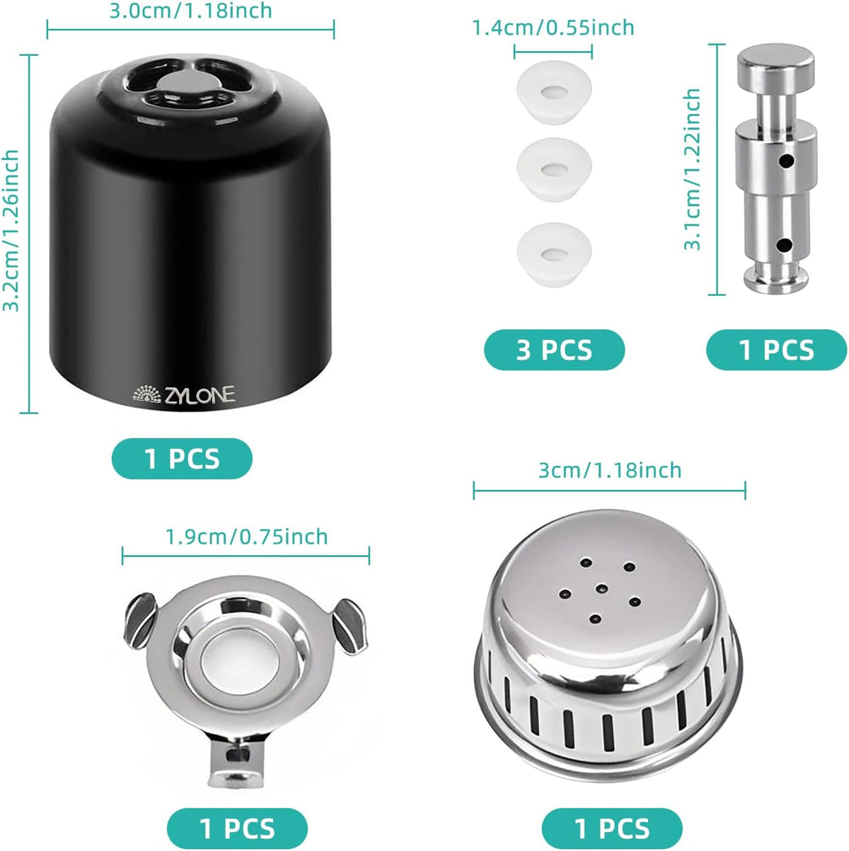 Steam Release Handle, Original Float Valve Replacement Parts with 3 Silicone Caps for Instant Pot Ultra 3, 6, 8 Qt,Instant Pot Duo/Duo Plus 3, 5, 6 Qt by ZYLONE