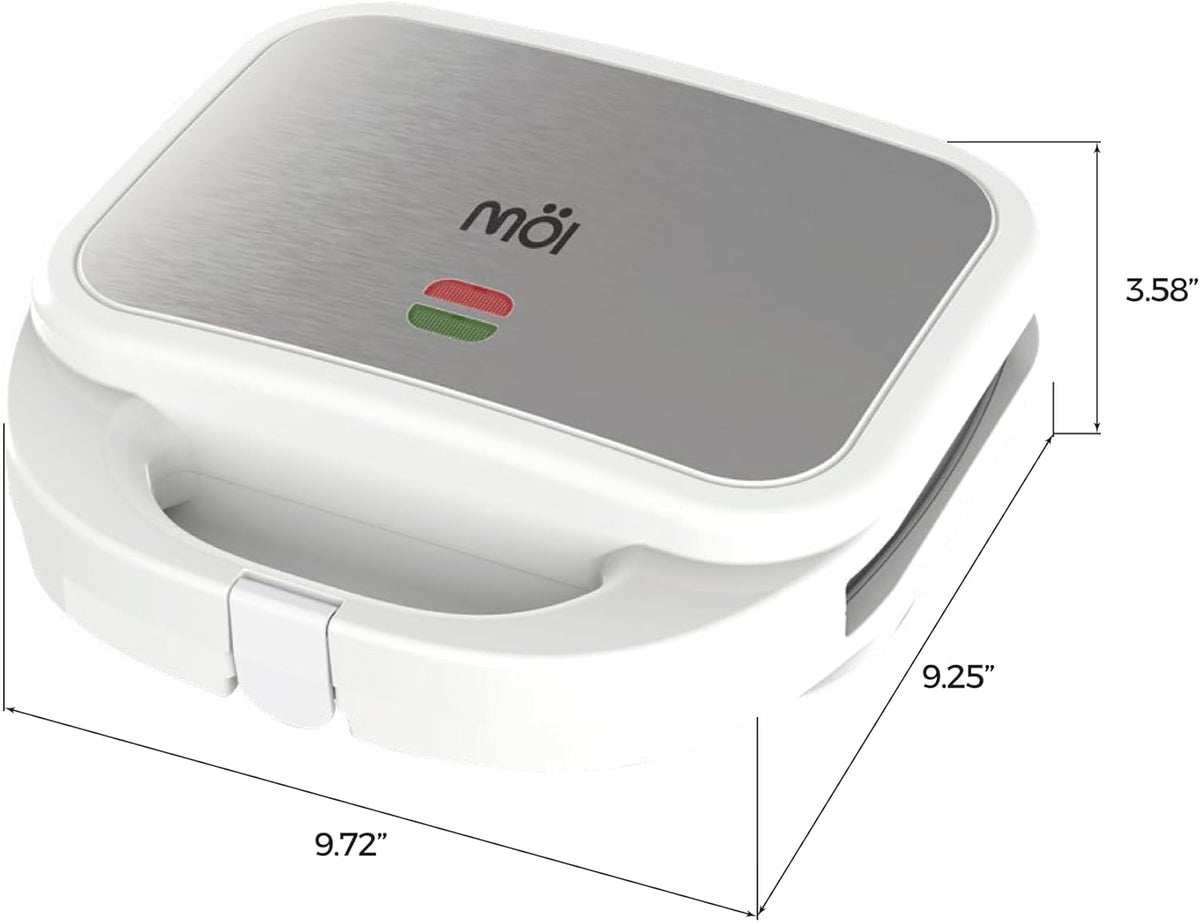 MOI Waffle & Sandwich Maker Grill - 3 in 1 Panini Press with 180° Rotary System - Panini Grill Press Sandwich Maker with Stainless Steel Surface and Non-Stick Plate Waffle Iron - 1200W