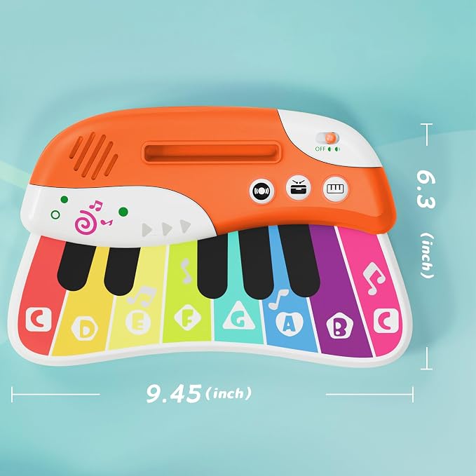 Baby Piano Keyboard for Toddlers 1-3, Touch Sensor Toddler Piano Toy for Baby Musical Toy w/ 3 Modes, 12 Melodies, Music Card Girl Toy Kid Keyboard, Birthday Christmas for 1-4 Years(Color Random)