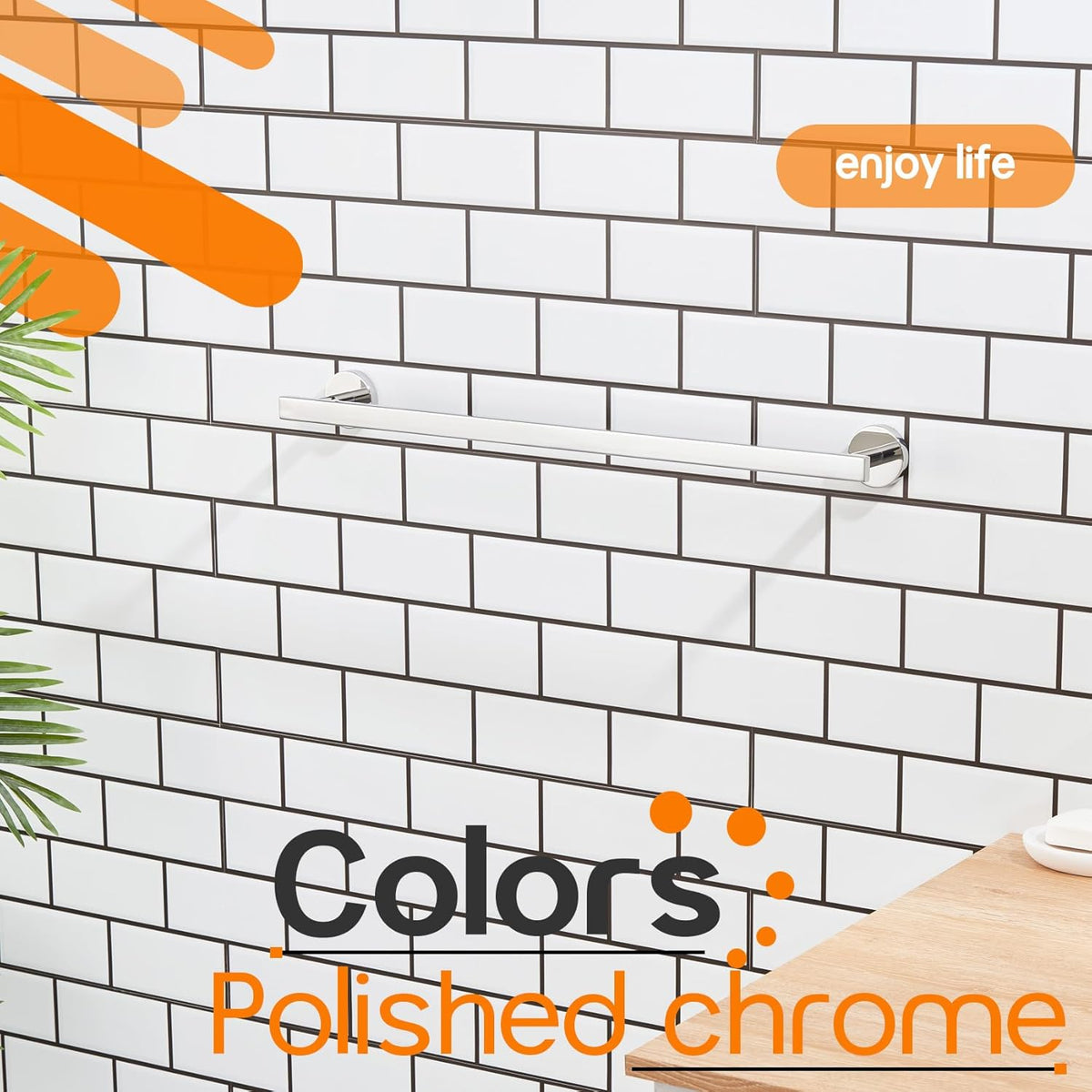 20 Inch Bathroom Towel Bar Bath Towel Rack Kitchen Towel Holder Towel Shelf Wall Mounted SUS304 Stainless Steel 2 Pack Polished Chrome AN4001CH-L20-P2