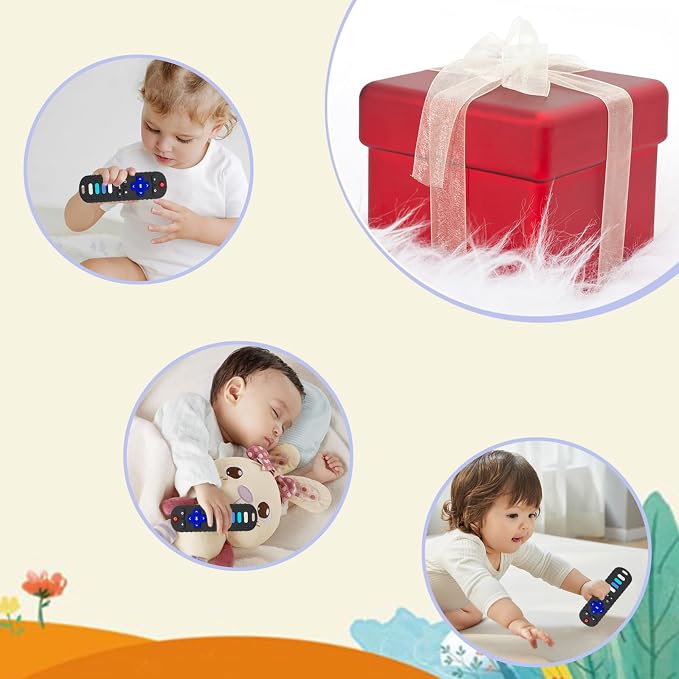 ROBBEAR 1 Pack Baby Teething Toys, Food Grade Silicone Remote Control Teether for Babies 3 6 12 18 Months, TV Remote Shaped Chewing Toys for Boys and Girls, Freezer BPA Free