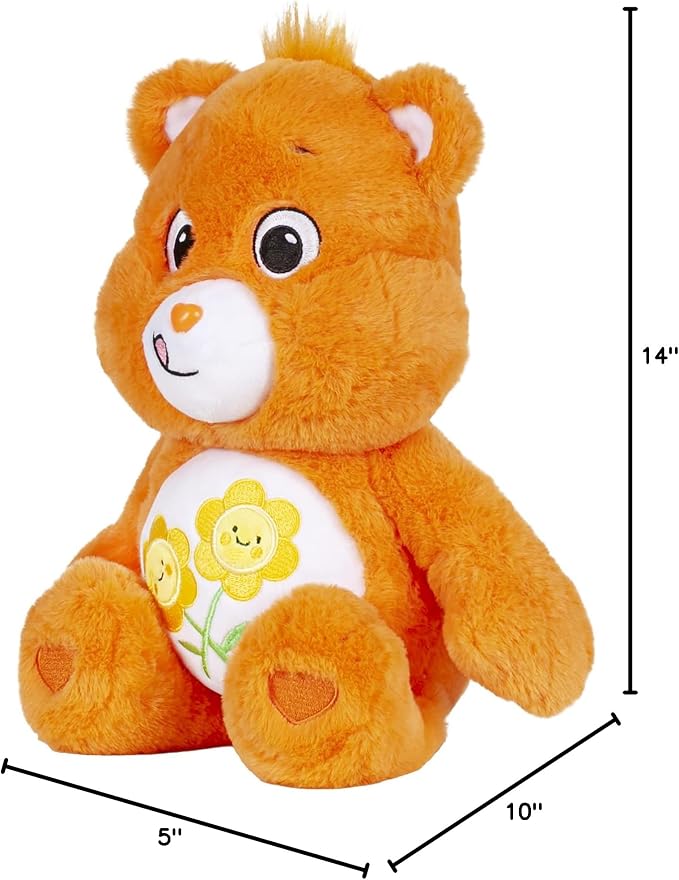 Care Bears 14" Friend Bear Plushie - Medium Size - Orange Plush for Ages 4+ – Perfect Stuffed Animal Holiday, Birthday Gift, Super Soft and Cuddly – Good for Girls and Boys, Collectors