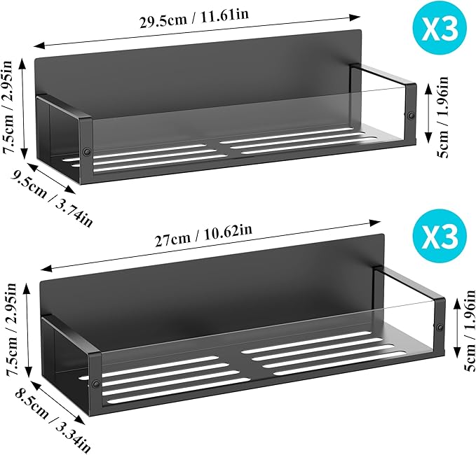 6 Pack Magnetic Spice Storage Rack Organizer for Refrigerator and Oven, Clear Fridge Organizers and Storage
