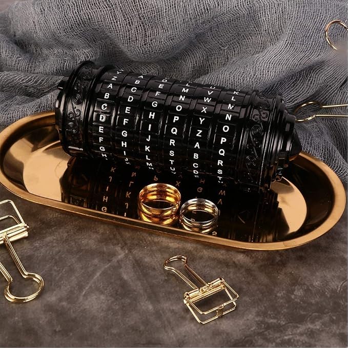 Cryptex Da Vinci Code Mini Cryptex Lock Puzzle Boxes with Hidden Compartments Anniversary Valentine's Day Romantic Birthday Gifts for Her Gifts for Girlfriend Box for Men