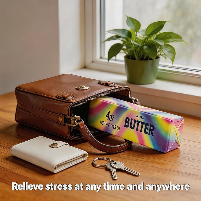Butter Squeeze Toy, Slow Rising Squishy,Sensory Stress Relief Squishies Soft & Stretchy Fidget Toys for Anxiety Relief Party Favors (Rainbow A)