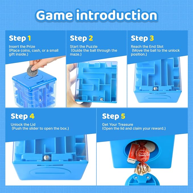 4 Packs Money Maze Puzzle Boxes, Money Gift Boxes for Cash Pop Up, Money Puzzle Box for Cash Gift Kids Adults