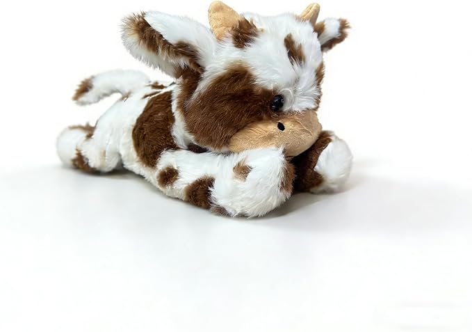 Cute Cow Plush Stuffed Animal Doll Toy 10 inch for Girls Boys One Pieces(Each one has a Different Pattern) (Cow pa bd Brown