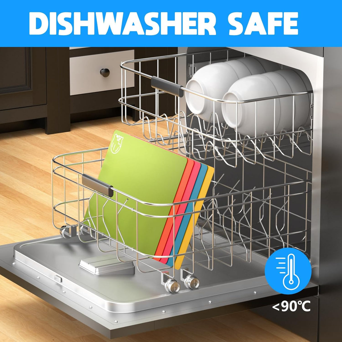 7 Pieces Flexible Cutting Boards, BPA Free Plastic Cutting Boards for Kitchen, Non Slip Cutting Mat for Meat and Vegetables, Thanksgiving