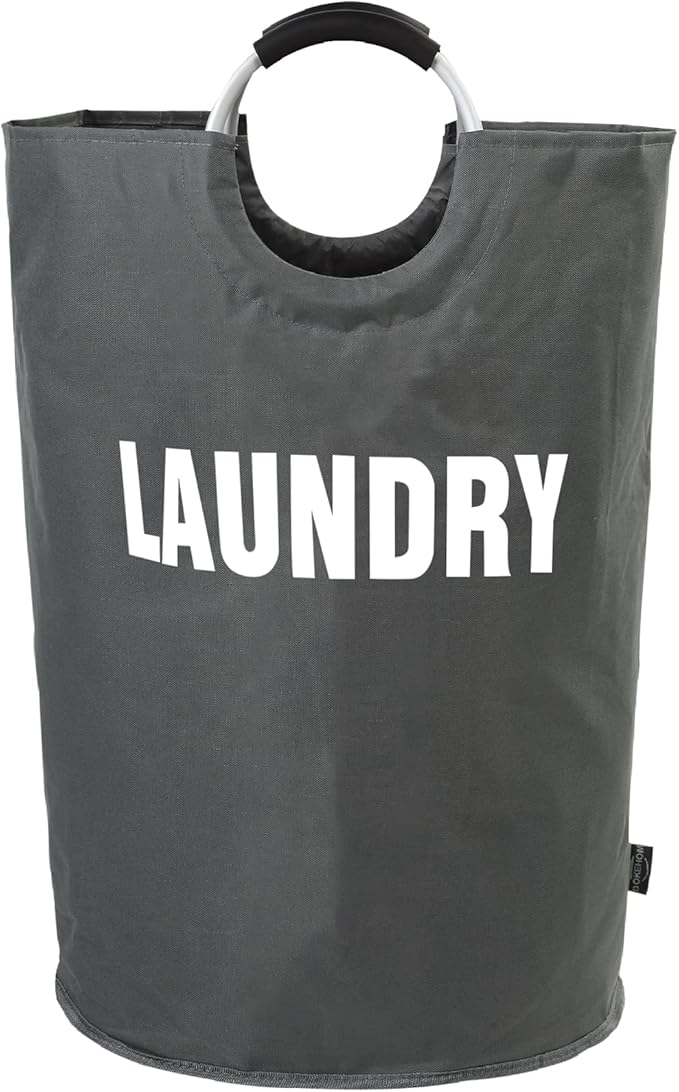 DOKEHOM 160L XX-Large Laundry Basket (7 Colors), Collapsible Laundry Bag, Foldable Laundry Hamper, Folding Washing Bin (Dark Grey, XXL)