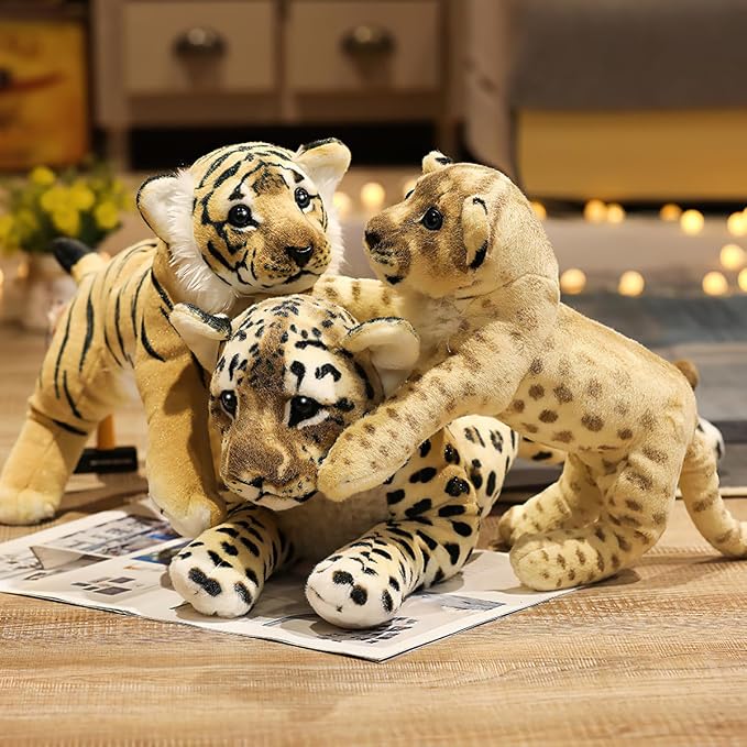 Lion Stuffed Animals 24" Stuffed Lion Plush Pillow Realistic Stuffed Animals Lion Plush Toys Safari Animals Toys Jaguar Cute Plushies Birthday Graduation Gifts for Kids Boys Girls