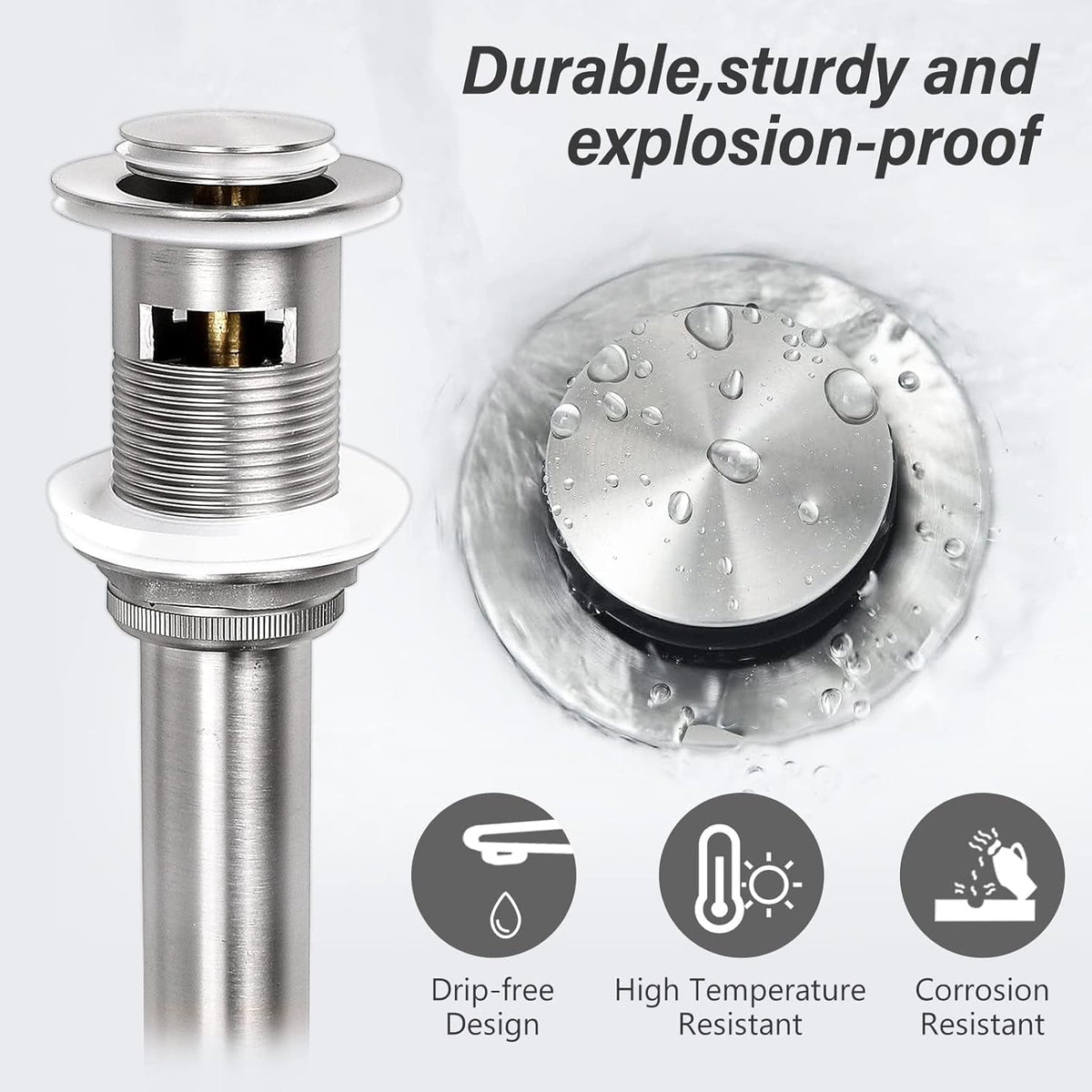Brushed Nickel Solid Brass Tall Single Handle Bathroom Faucet, cUPC & CEC Certified Vessel Sink Faucet 1 Hole, Mixer Bar Tap with Pop Up Drain & Water Supply Hoses