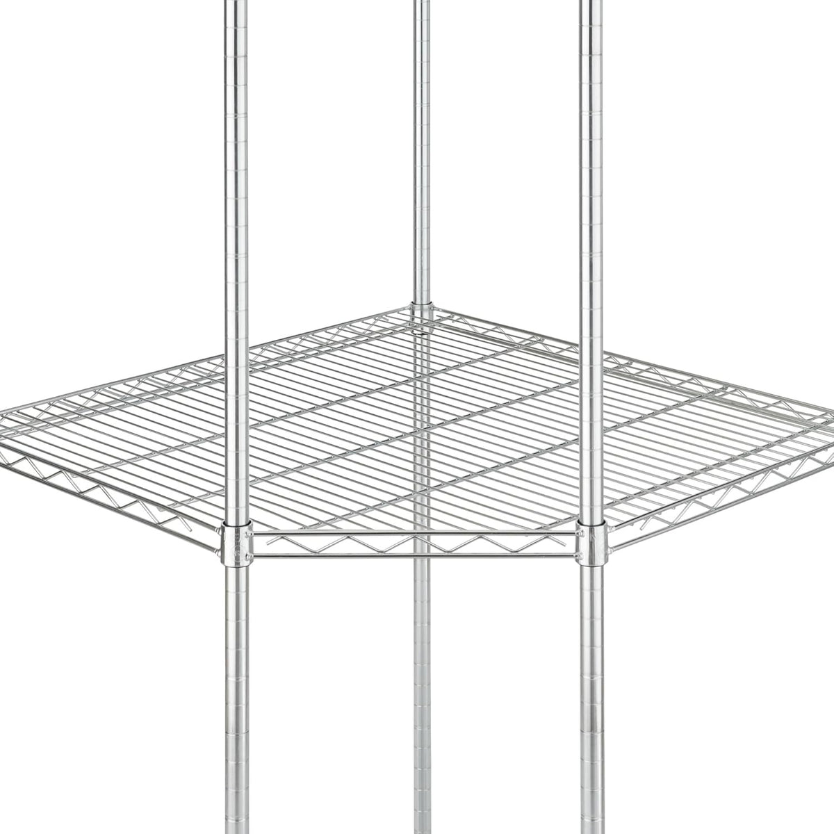 5-Tier Adjustable Wire Shelving with Wheels, Corner Wire Shelf Rack for Kitchen Organization, Garage Storage, 400 to 2000lb Capacity, NSF Certified, 27”x27 x18”x72”, EcoStorage Chrome