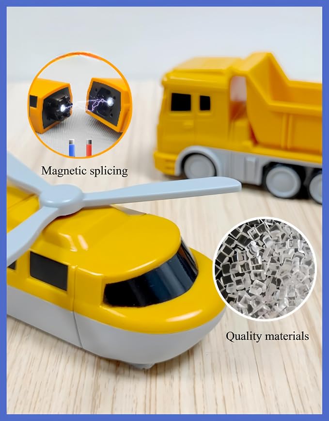Magnetic Transform Engineering Car Assembled Toys with Storage Box, Magnetic Cars and Trucks for Kids,Magnetic Blocks for Toddlers,Outdoor Activities for Kids Ages 3-5 4-8
