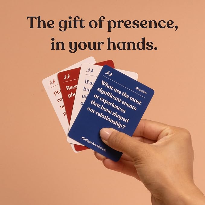 Siblings are Human | 140 Conversation Cards to Help Deepen Sibling Relationships | Card Game for Bonding & Communication | Therapy for Adults