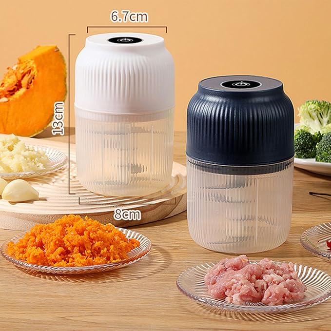 2026 Upgraded Electric Garlic Chopper, Mini Portable Veggie Cutter, USB Rechargeable, 350ML Portable Cordless Mini Food Processor for Nuts Chili Onion Minced Meat and Spices (Blue*1)