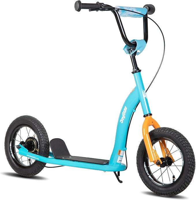JOYSTAR Kick Scooter for Kids 5+ Teens & Youth, Lightweight Kids Scooter with Adjustable Handlebar, 2 Wheel Scooter for Boys & Girls, 12" Inflatable Wheels Rear Drum Brakes
